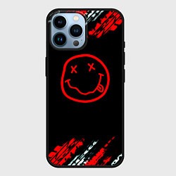 Чехол для iPhone 14 Pro Max Нирвана текстура рок, цвет: 3D-черный