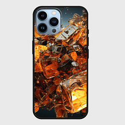 Чехол для iPhone 14 Pro Max Янтарный взрыв, цвет: 3D-черный