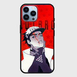 Чехол для iPhone 14 Pro Max Джотаро Куджо на фоне звездочек из ДжоДжо, цвет: 3D-черный