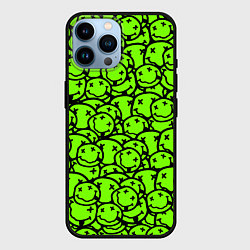 Чехол для iPhone 14 Pro Max Nirvana токсичный смайл, цвет: 3D-черный