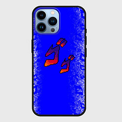 Чехол для iPhone 14 Pro Max Jojos bizarre adventure - синяя символига-лого, цвет: 3D-черный