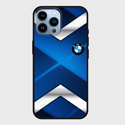 Чехол для iPhone 14 Pro Max BMW metalic blue abstract, цвет: 3D-черный