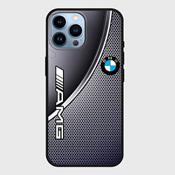Чехол для iPhone 14 Pro Max BMW metalic auto metal, цвет: 3D-черный