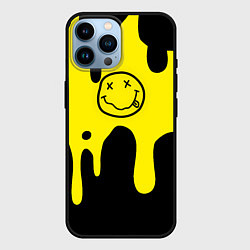 Чехол для iPhone 14 Pro Max Нирвана потёки краски, цвет: 3D-черный