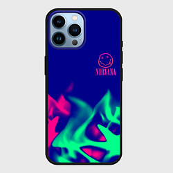 Чехол для iPhone 14 Pro Max Nirvana fire neon, цвет: 3D-черный