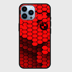 Чехол для iPhone 14 Pro Max BMW карбоновая абстракция, цвет: 3D-черный