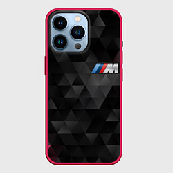 Чехол для iPhone 14 Pro BMW M: Polygon, цвет: 3D-малиновый