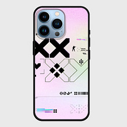Чехол для iPhone 14 Pro Printstream style Поток информации Белизна 0 1,Чер, цвет: 3D-черный