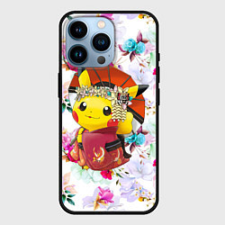 Чехол для iPhone 14 Pro Пикачу - Гейша, цвет: 3D-черный