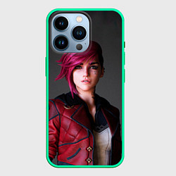 Чехол для iPhone 14 Pro Аркейн - Вай League of Legends, цвет: 3D-мятный