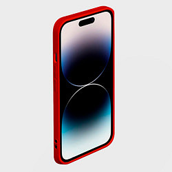 Чехол для iPhone 14 Pro Новый год дед мороз рассыпает снег, цвет: 3D-красный — фото 2