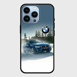 Чехол для iPhone 14 Pro Крутая бэха мчится по лесной дороге, цвет: 3D-черный