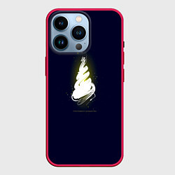 Чехол для iPhone 14 Pro Рождество светящаяся ёлка, цвет: 3D-малиновый