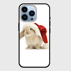 Чехол для iPhone 14 Pro Новогодний кролик - 2023, цвет: 3D-черный