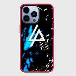 Чехол для iPhone 14 Pro Linkin park холодные краски, цвет: 3D-малиновый