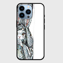 Чехол для iPhone 14 Pro Застенчивый кролик, цвет: 3D-черный