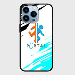 Чехол для iPhone 14 Pro Portal краски текстура гейм, цвет: 3D-черный