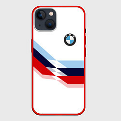 Чехол для iPhone 14 BMW БМВ WHITE, цвет: 3D-красный