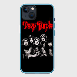 Чехол для iPhone 14 Deep Purple, цвет: 3D-голубой
