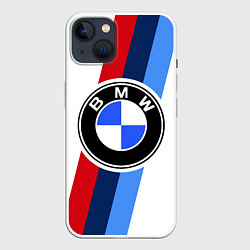 Чехол для iPhone 14 BMW M: White Sport, цвет: 3D-белый