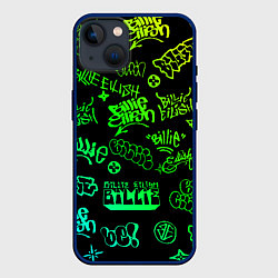 Чехол для iPhone 14 BILLIE EILISH: Grunge Graffiti, цвет: 3D-тёмно-синий