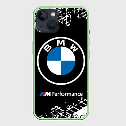 Чехол для iPhone 14 BMW БМВ, цвет: 3D-салатовый