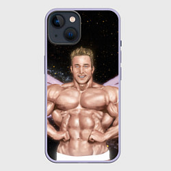 Чехол для iPhone 14 Billy Space Aquarell, цвет: 3D-светло-сиреневый