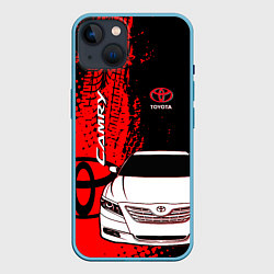 Чехол для iPhone 14 Camry Toyota glitch, цвет: 3D-голубой