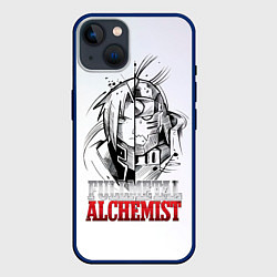 Чехол для iPhone 14 Эдвард vs Альфонс - Стальной алхимик, цвет: 3D-тёмно-синий