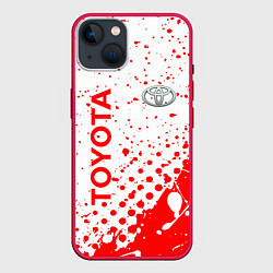 Чехол для iPhone 14 Toyota брызги, цвет: 3D-малиновый
