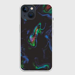 Чехол для iPhone 14 Абстракция Живописные волны, цвет: 3D-белый