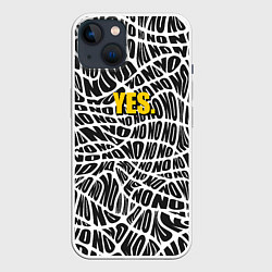 Чехол для iPhone 14 No Yes, цвет: 3D-белый