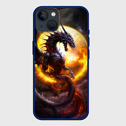 Чехол для iPhone 14 Звездный дракон, цвет: 3D-тёмно-синий