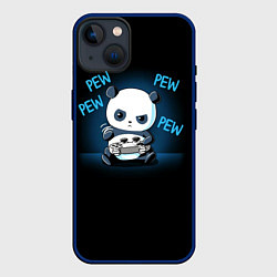 Чехол для iPhone 14 Panda gamer, цвет: 3D-тёмно-синий