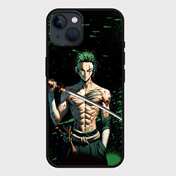Чехол для iPhone 14 Ван Пис - Зоро нейросеть, цвет: 3D-черный