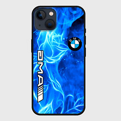 Чехол для iPhone 14 BMW flower flame, цвет: 3D-черный