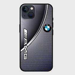 Чехол для iPhone 14 BMW metalic auto metal, цвет: 3D-черный