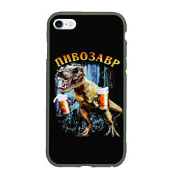 Чехол iPhone 6/6S Plus матовый Пивозавр, цвет: 3D-темно-зеленый