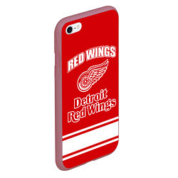 Чехол iPhone 6/6S Plus матовый Detroit red wings цвета 3D-малиновый — фото 2