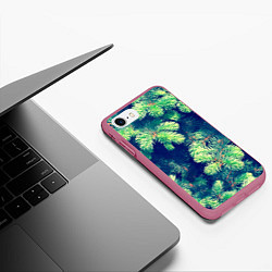 Чехол iPhone 7/8 матовый Ёлочка, цвет: 3D-малиновый — фото 2