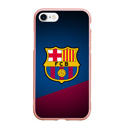 Чехол iPhone 7/8 матовый FCB Barcelona, цвет: 3D-светло-розовый