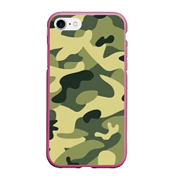Чехол iPhone 7/8 матовый Камуфляж: зеленый/хаки