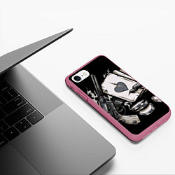 Чехол iPhone 7/8 матовый Смертельная игра, цвет: 3D-малиновый — фото 2