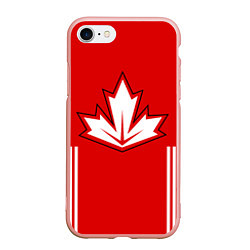 Чехол iPhone 7/8 матовый Сборная Канады: домашняя форма, цвет: 3D-светло-розовый