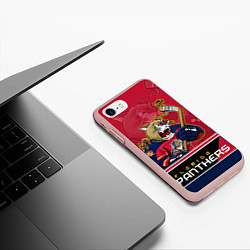 Чехол iPhone 7/8 матовый Florida Panthers, цвет: 3D-светло-розовый — фото 2