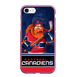 Чехол iPhone 7/8 матовый Montreal Canadiens, цвет: 3D-малиновый