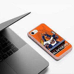 Чехол iPhone 7/8 матовый New York Islanders, цвет: 3D-светло-розовый — фото 2