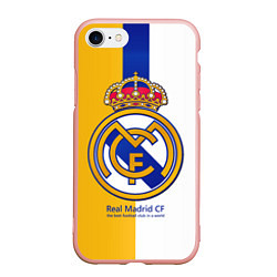 Чехол iPhone 7/8 матовый Real Madrid CF, цвет: 3D-светло-розовый