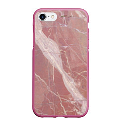 Чехол iPhone 7/8 матовый Розовый мрамор, цвет: 3D-малиновый