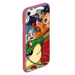 Чехол iPhone 7/8 матовый Dragon Ball Team, цвет: 3D-малиновый — фото 2